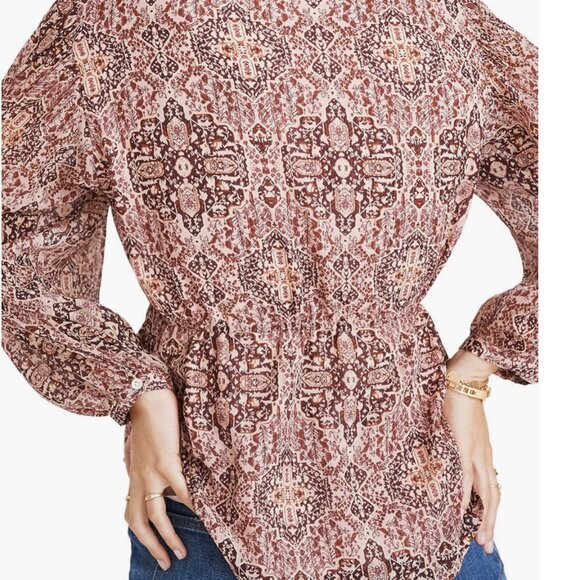 Madewell Kaleidoscope Boho Peasant Blouse, Size Small - Picture 2 of 10